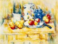 Stillleben mit Äpfeln eine Flasche und ein Milch Topf Paul Cezanne